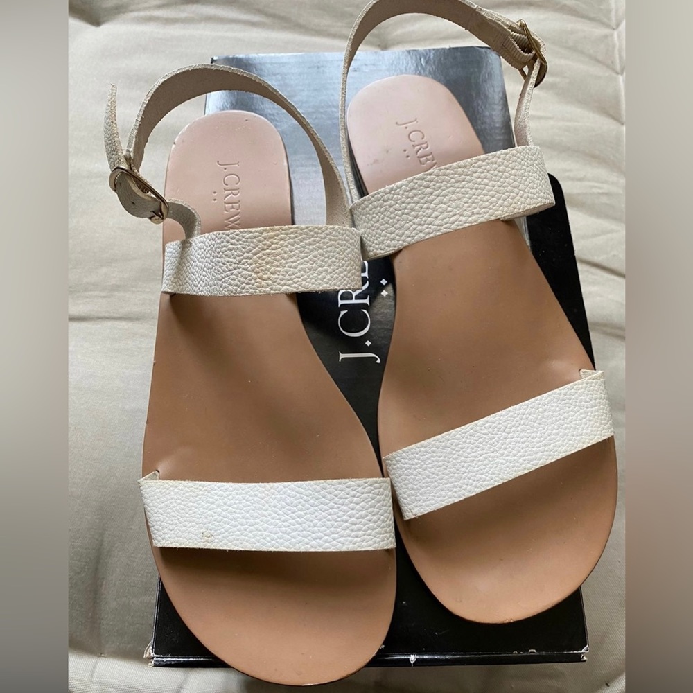 J Crew two strap white sling back sandals - Picture 3 of 4